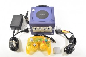 Gamecube Console Purple + Third Party Controller - Gamecube