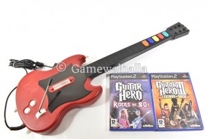 Guitar Hero Rocks The 80s + Guitar Hero III + Gitaar - PS2